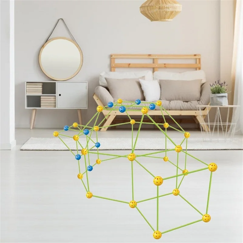 เด็กสร้างสรรค์ Fort Building Blocks เต็นท์ในร่มชุดอิฐ DIY การศึกษาอาคารปราสาทประกอบของเล่นเกมบอลของเล่นของขวัญ