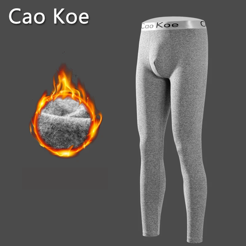 Men's Thermal Underwear Pants, Slim Leggings, Fleece Thickened Skinny Warm Long Pants, Men's Warm Pants For Autumn Winter