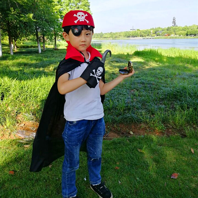 Pirate Eye Patch para Prom Show, Pirate Tiger Gun, Caribbean Pirate Hook, Halloween Party Props, Kids Birthday Gift