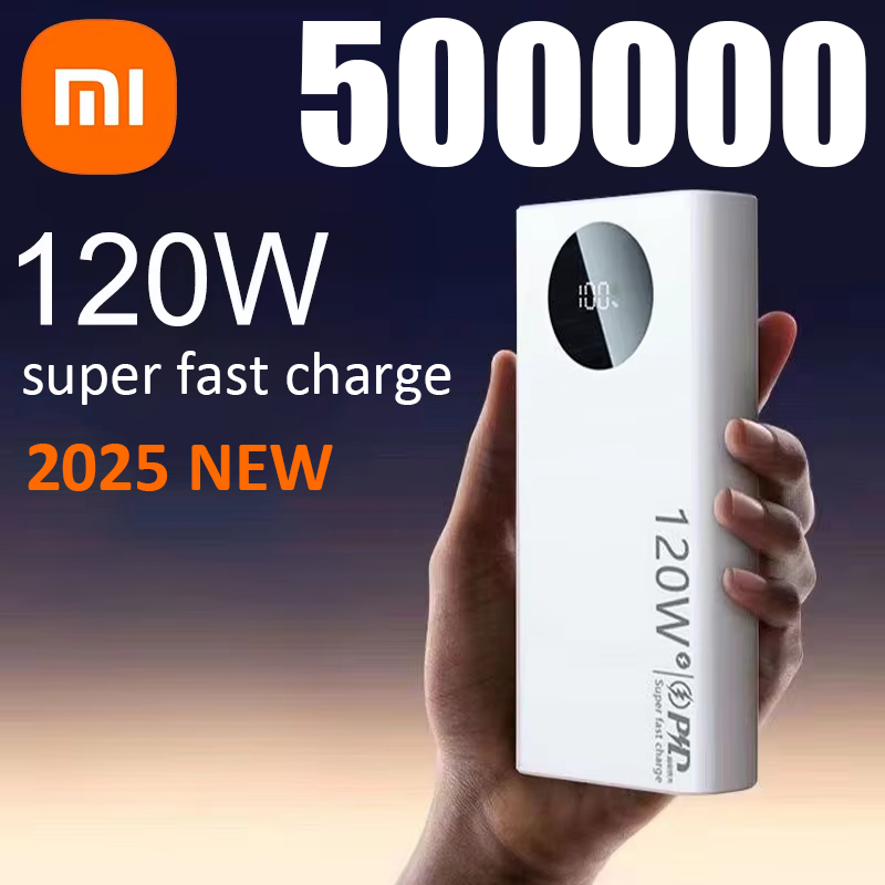 Xiaomi 120 Вт 50000 мАч Power Bank высокой емкости с быстрой зарядкой Powerbank Портативное зарядное устройство для iPhone Samsung Huawei 2024