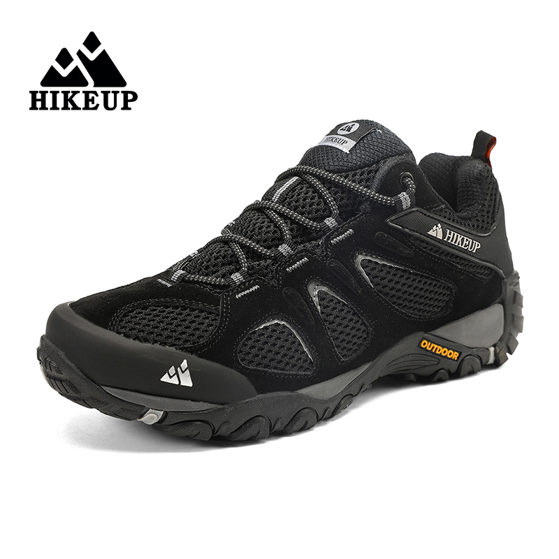 Hikeup-Respirável Splashproof Outdoor Caminhada Sapatos para Homens, Esporte de Escalada, Caça Trekking Sneaker