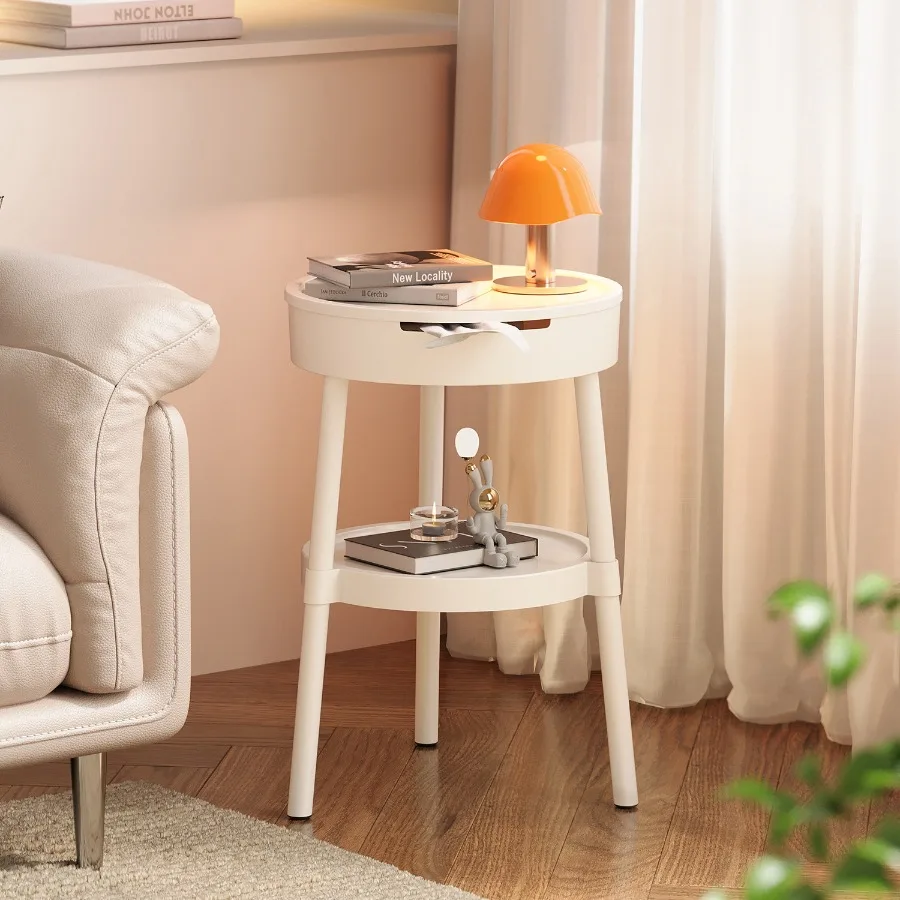 Sofá lateral cafeteria criativa estilo creme mesa de centro móvel sala de estar mesa de cabeceira com armazenamento decoração de mesa de chá