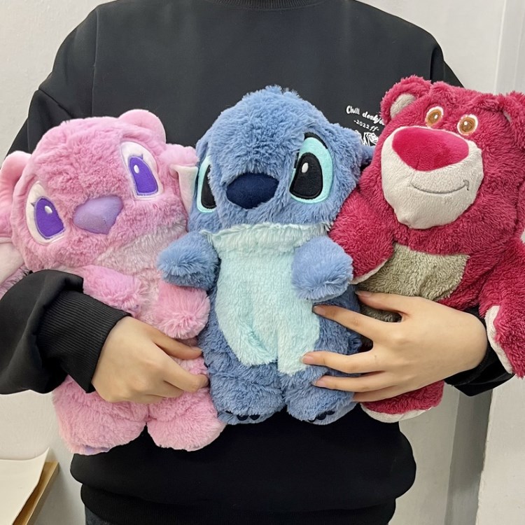30 cm Disney bestickter Plüsch Lotso Pooh Stichspielzeug Wärmflasche Wärmflasche Tragbare warme Handtasche Warme Hände Mädchen Geschenk