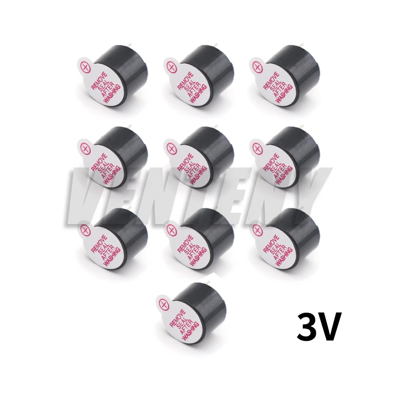 10 Stück 3 V 5 V 12 V 12 x 9,5 mm aktiver Summer, magnetisch, langer Dauerton