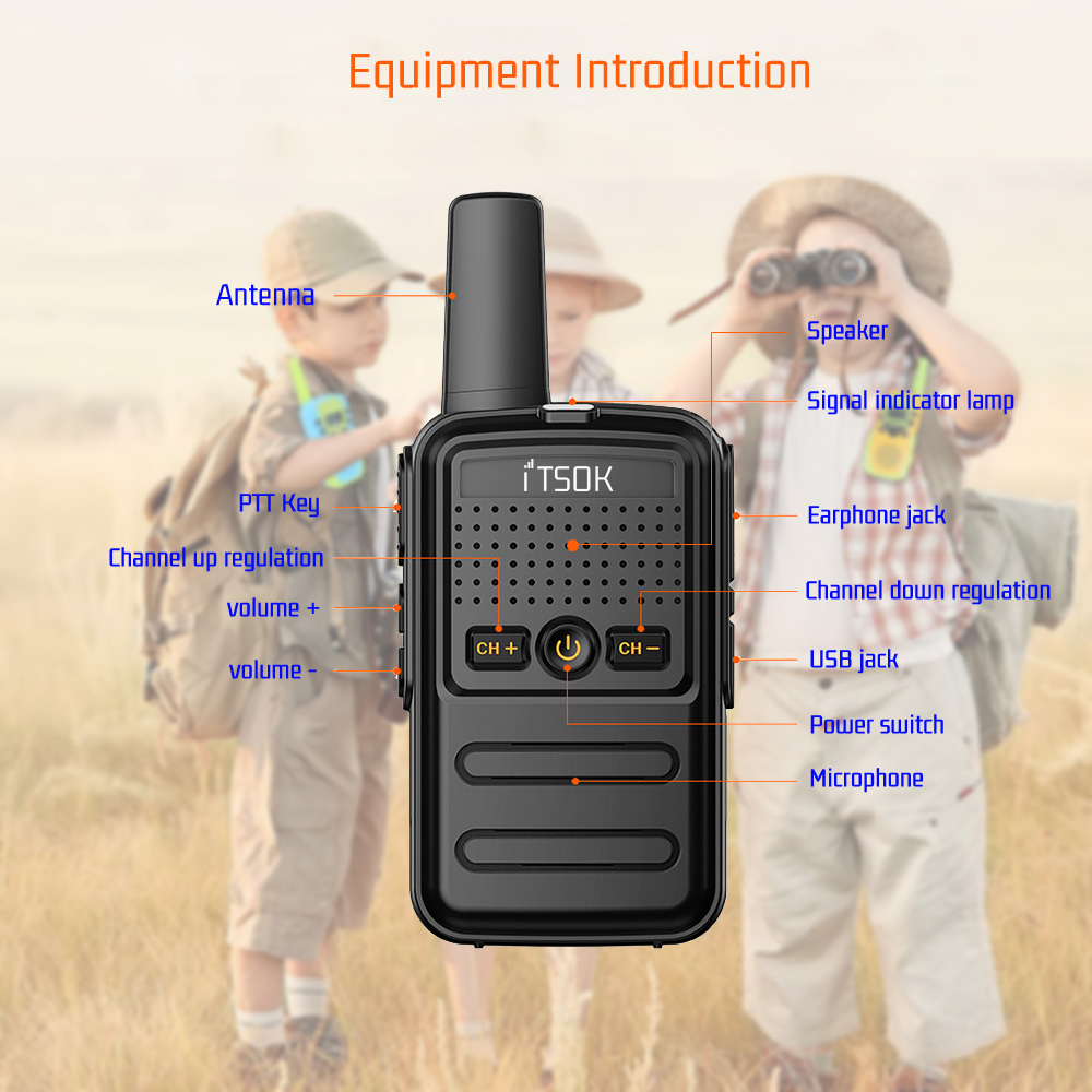 2 個ミニおもちゃ 1 〜 5 キロ UHF ギフト双方向トランシーバー 1S 2S タブレットカラフルな胴体新しいキッズ Talki Walki トランシーバーラジオ
