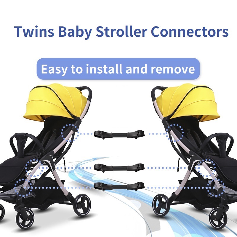 Twin Baby รถเข็นเด็ก Connector Universal ข้อต่อทารกรถเข็นสายรัดปรับ Linker Hook ความปลอดภัยอุปกรณ์เสริมรถเข็นเด็กทารก
