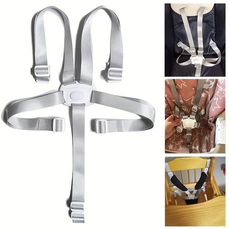 Cinto de segurança universal para bebês, cinto de 3/5 pontos para cadeira de alimentação de jantar, cinto de proteção para bebês, assento de almoço, carro, cinto fixo para dormir