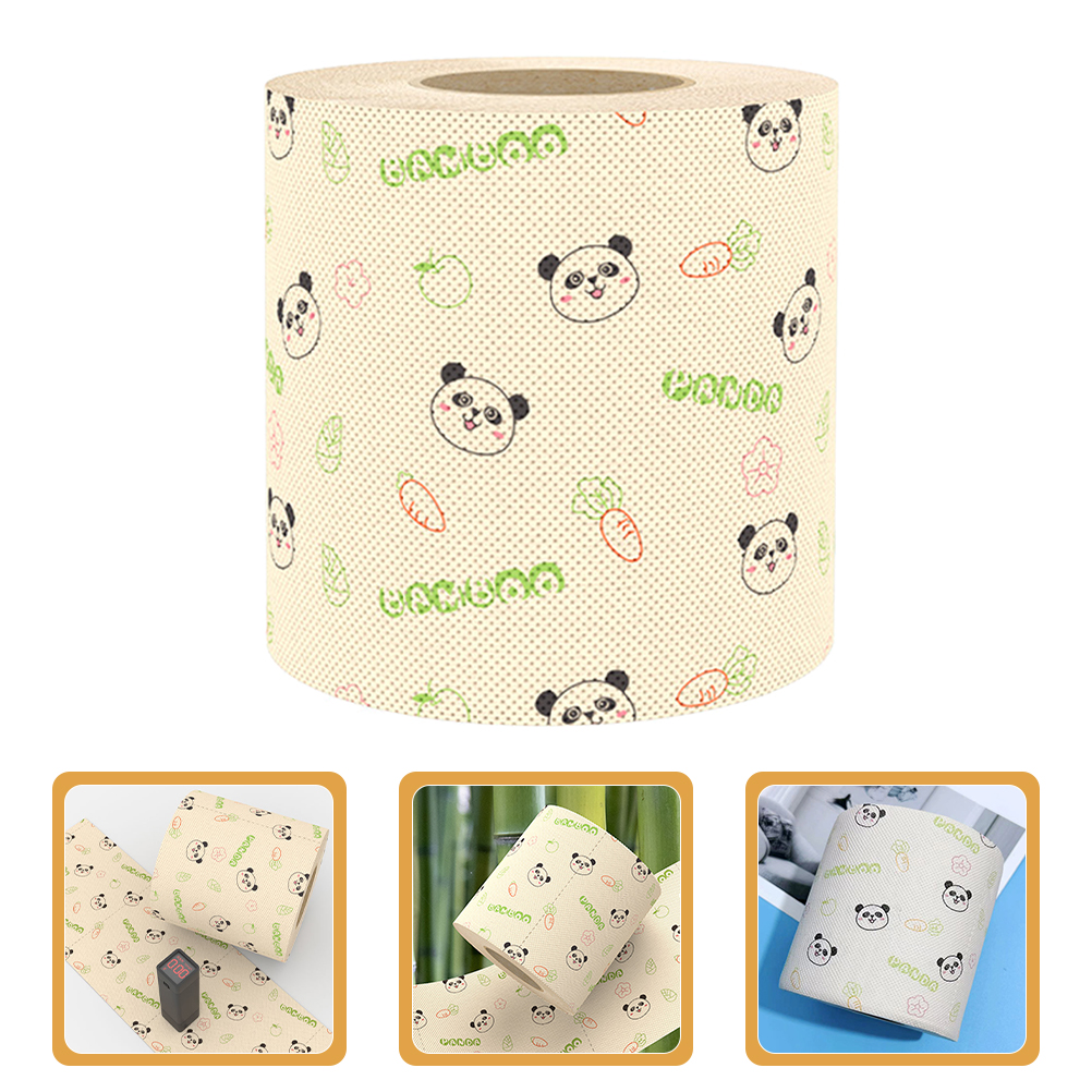 Fancy Patterned Toilet Paper Bamboo Printed Roll Towels Vivid Panda Design Soft Bathroom Tissue Rolls Home Office