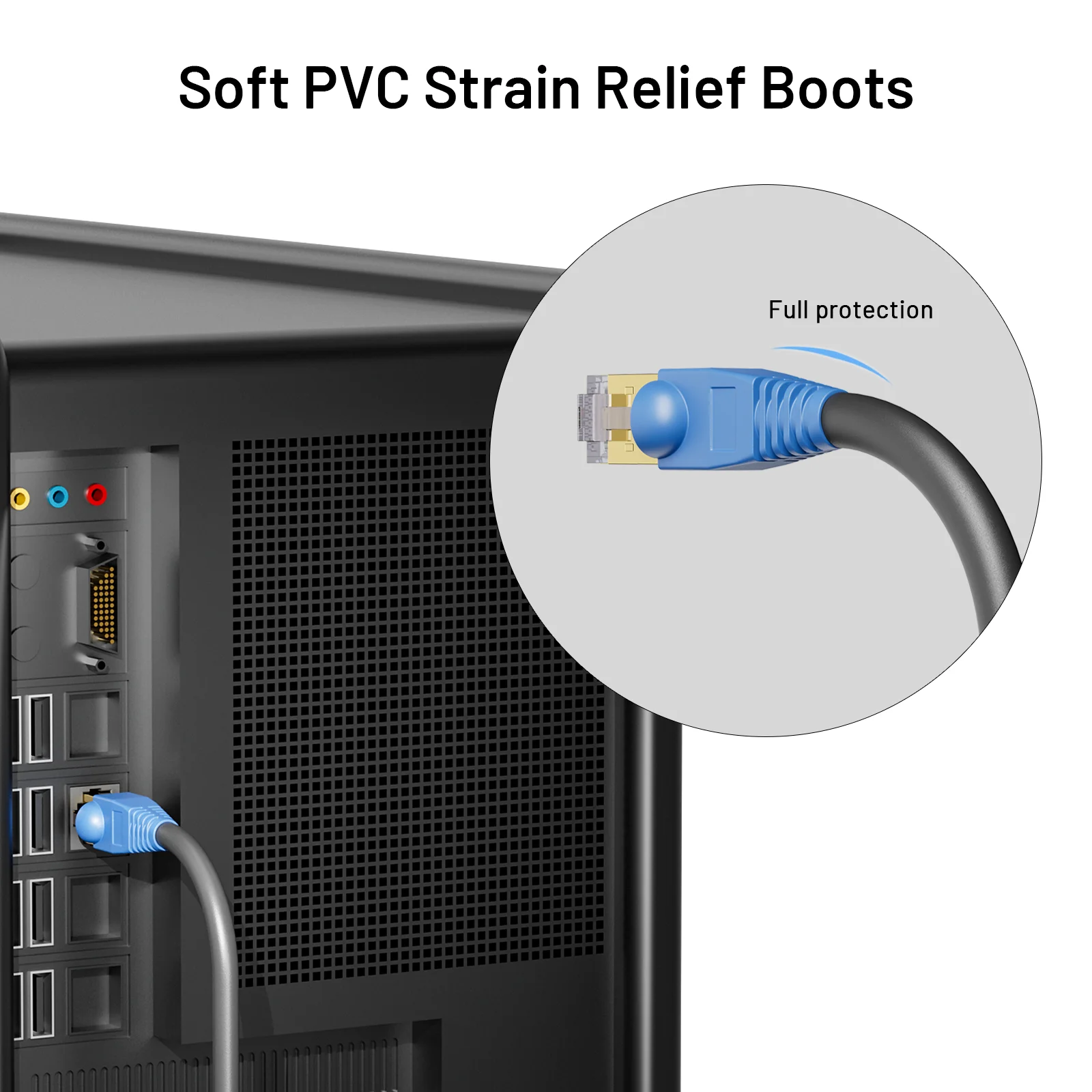 ZoeRax 100 шт. в упаковке RJ45 CAT6 CAT6E CAT5 CAT5E Ethernet Сетевой кабель Рельефные ботинки Крышка разъема кабеля (наружный диаметр 6,0 мм)