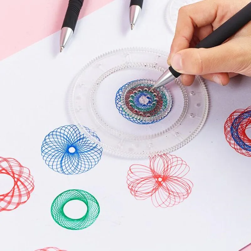 22-1PC Funny Spirograph Drawing Toys Interlocking Gears Wheels Geometric Ruler Drawing Accessories Creative Educational Kids Toy