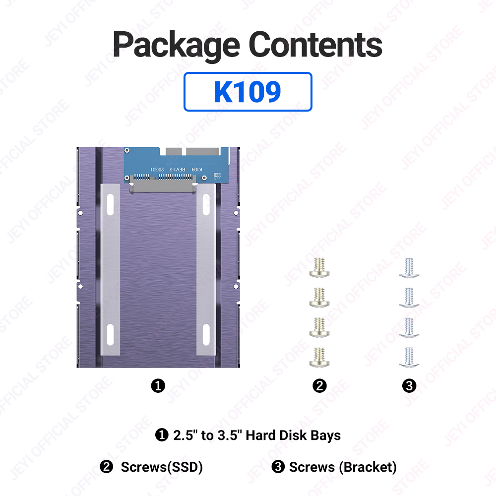 JEYI 2.5 "から 3.5" SSD HDD ハードドライブアダプタベイホルダー取り付けブラケットキャディトレイ 7 / 9.5 / 12.5 ミリメートル 2.5 インチ HDD / SSD 用
