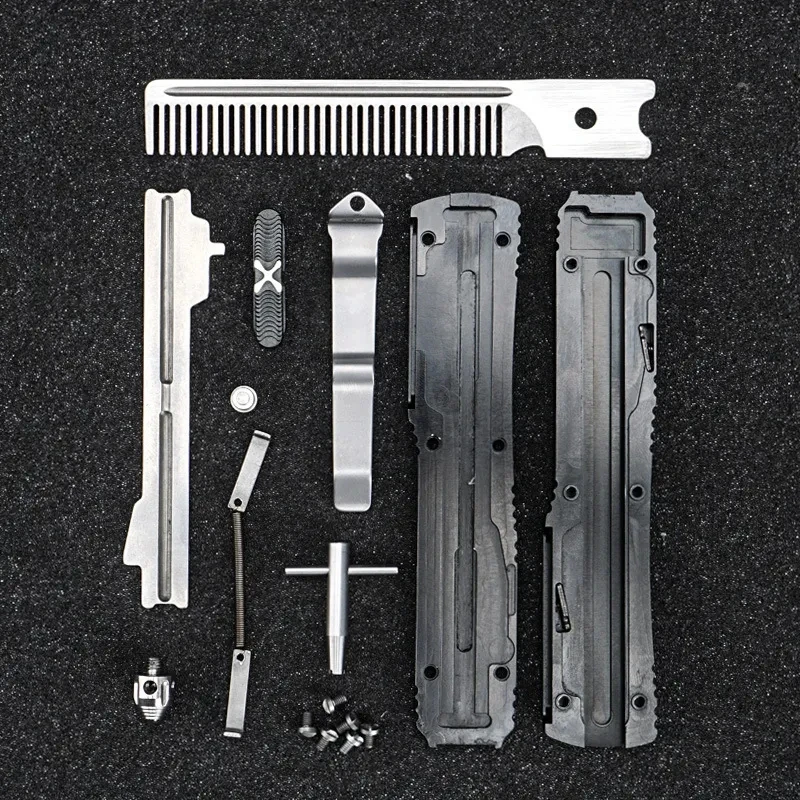 Aviation Aluminum Comb EDC Straight Jump Automatic Telescopic Creative Tool 420 Steel Comb Mini Portable EDC Tool