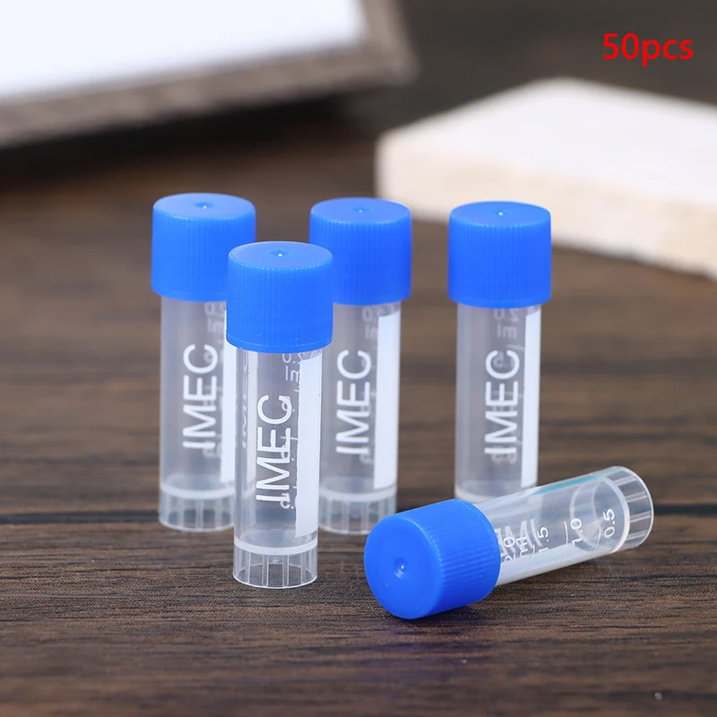 Provette crioviali graduate in plastica da 50 pezzi 1,8 ml (2 ml) Provette per conservazione a freddo campione di congelamento con tappo a vite
