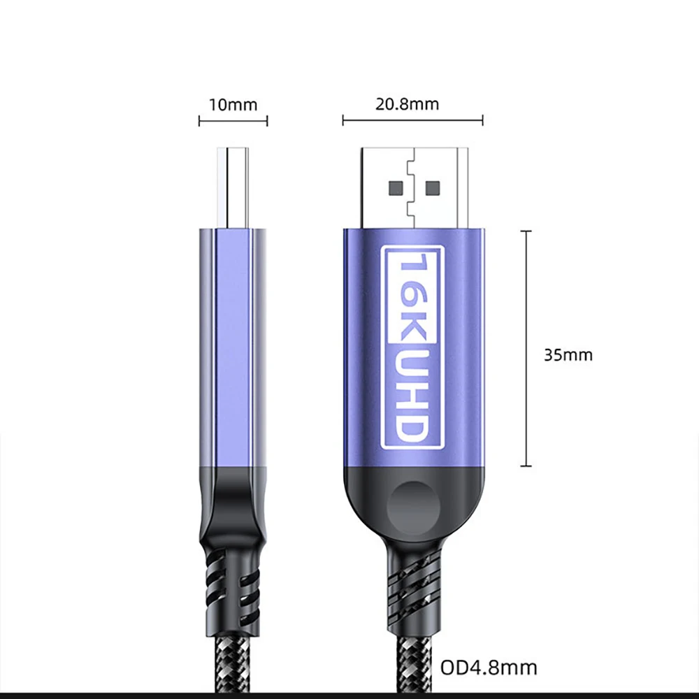 80 Гбит/с 16K@60 Гц Ultra HD Video Displayport Кабель 2.1 HDR 3 м 5 м 8K@120 Гц DP 2 1 Аудиокабель 4K@240 Гц 2 м 1 м Порт дисплея Шнур m 3D