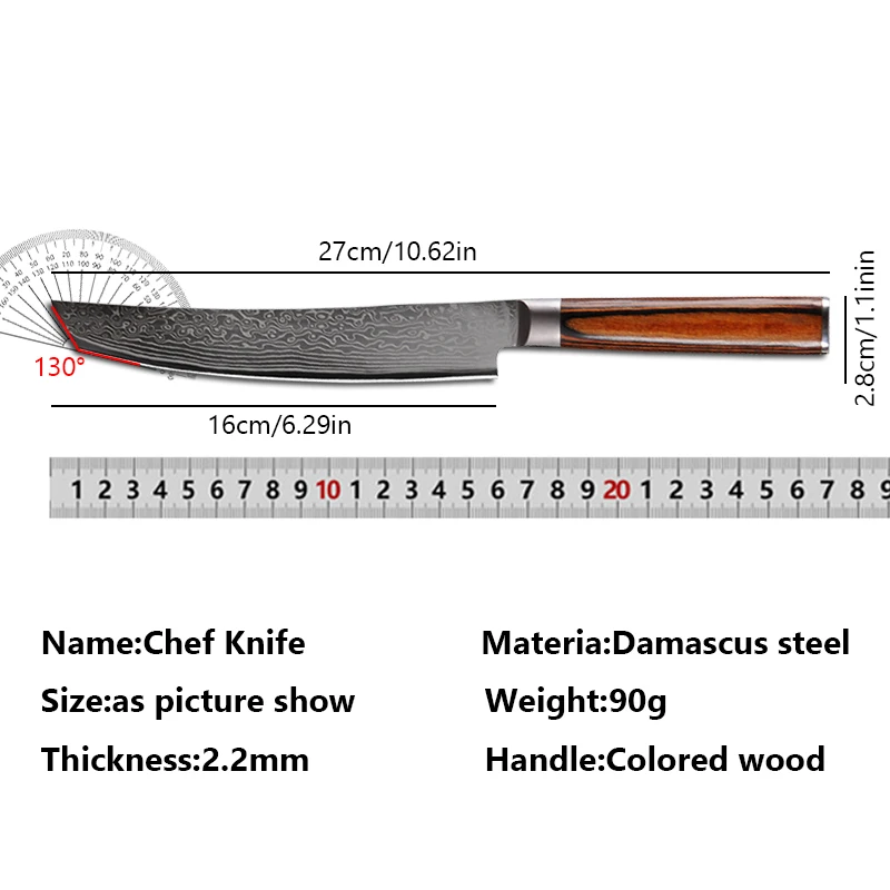 Cuchillo de Chef japonés de acero damasco de 67 capas, cuchillo de cocina, cuchillo para cortar pescado, Sushi, cuchillo para filetear, herramientas de corte de cocina