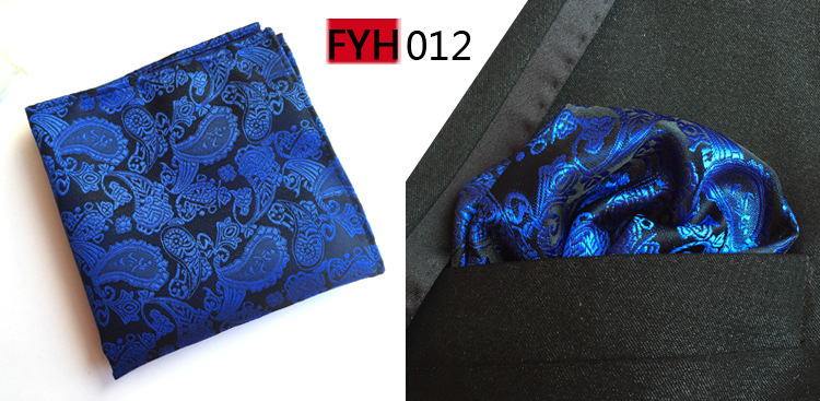 ผ้าเช็ดหน้าลาย Paisley แบบคลาสสิกสำหรับผู้ชายงานเลี้ยงธุรกิจสำนักงานอุปกรณ์ของขวัญงานแต่งงานสีชมพูสีเหลืองกระเป๋าสี่เหลี่ยม