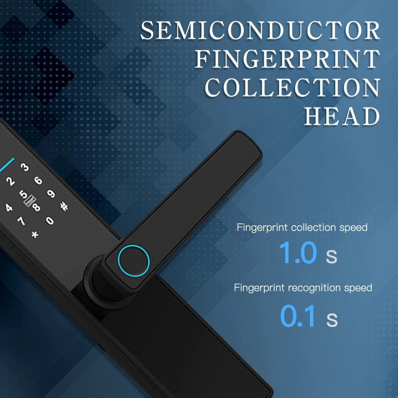PHIPULO New Blue tooth Tuya APP Smart Door Lock Digital Electronic Lock Smart Home Wooden Door Lock Biometric Fingerprint