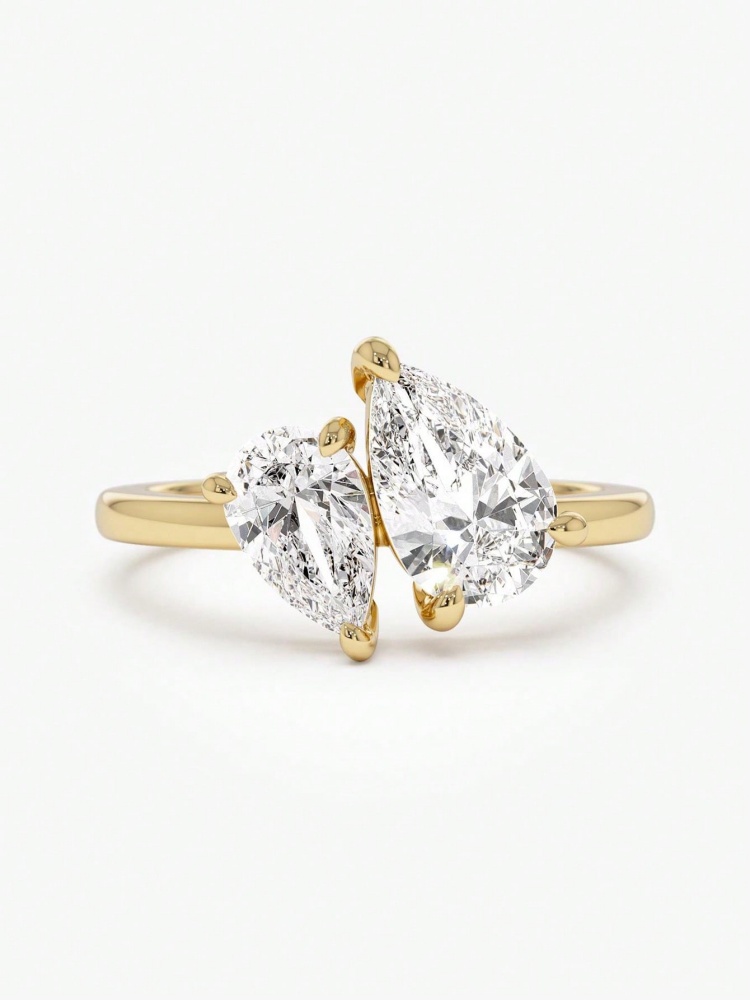 925 Sterling Silver Sparkling Water Drop Interweaving Dazzling Clear Pear CZ Finger Rings For Women Gift Wedding  Fine Jewelry