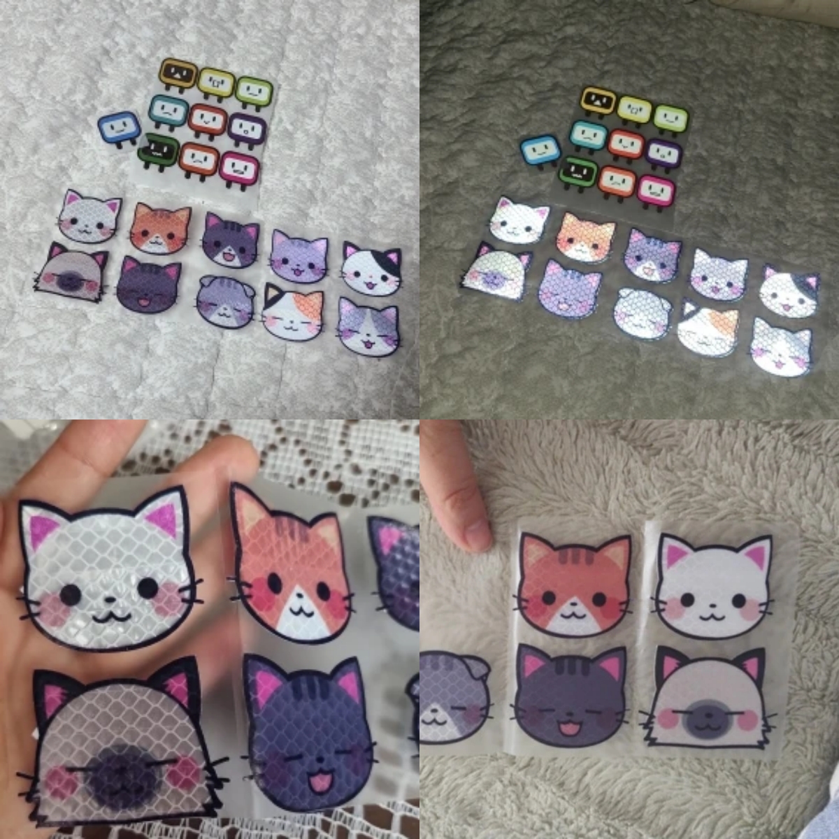 귀여운 고양이 자동차 경고 반사 스티커 밤 운전 보안 자동차 장식에 대 한 반사판 스티커를 찢기 쉬운 10Pcs