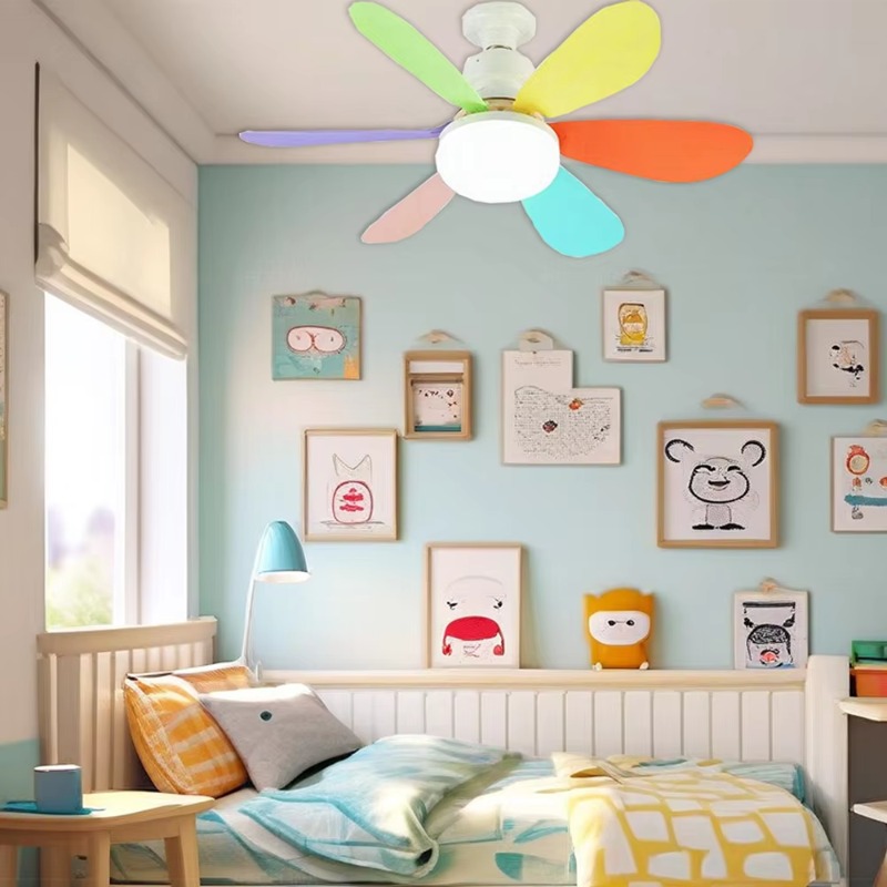 LED Modern Fan Lights30W  52CM Three Gear Adjustable Ceiling Fan For children's room Bedroom Hotel Restaurant Indoor Luminarie