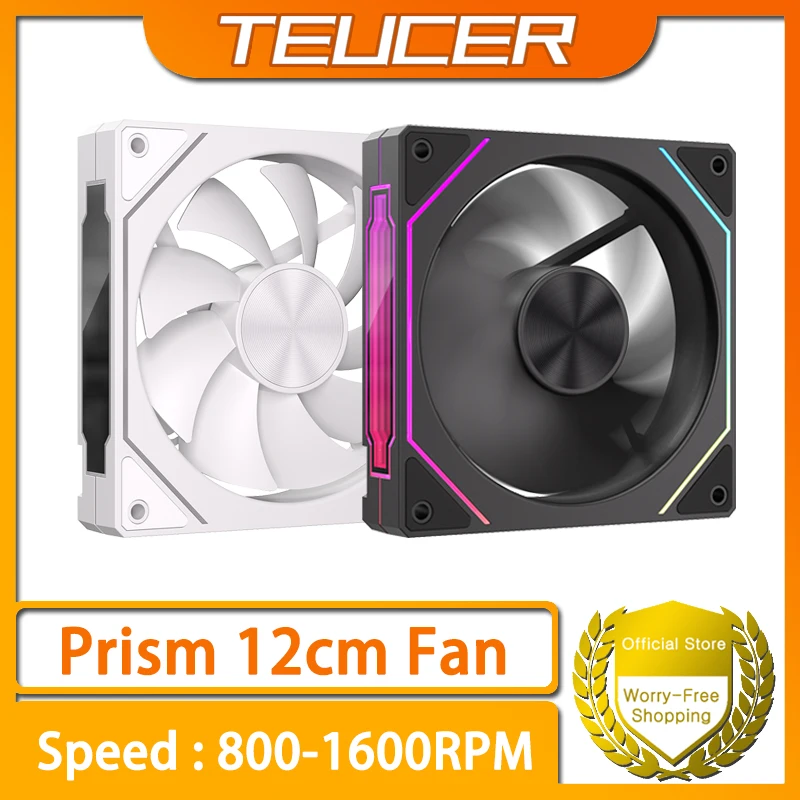 Teucer 120mm chassi ventilador argb 4pin 800-1600rpm pwm resfriamento silencioso 12cm ventilador desktop pc caso kit de refrigeração