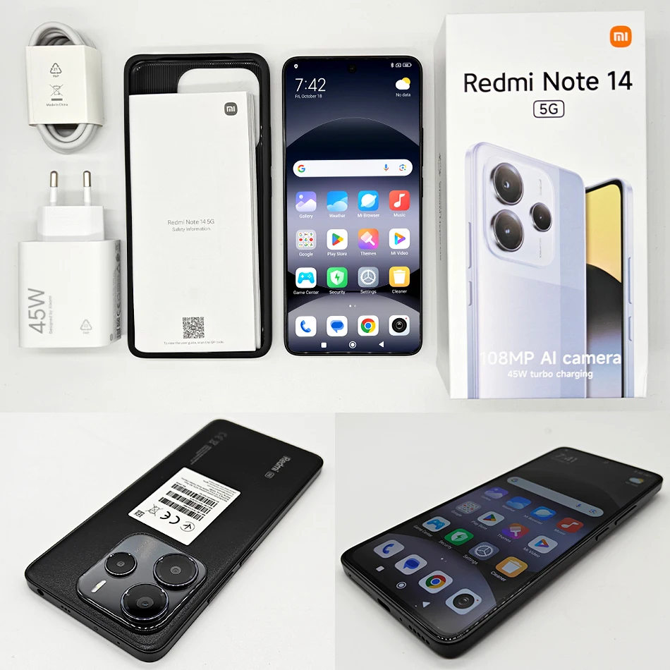 [World Premiere] Xiaomi Redmi Note 14 5G Global Version NFC Smartphone MTK Dimensity 7025-Ultra 108MP Camera 45W Turbo Charging