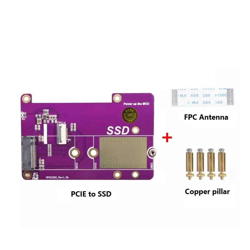 Raspberry Pi 5 PCIe to M.2 NVMe SSD Supports Gen2/3 Fit Size 2230 2242 2280 PCIE SSD Expansion Board For Pi5 RPi 5