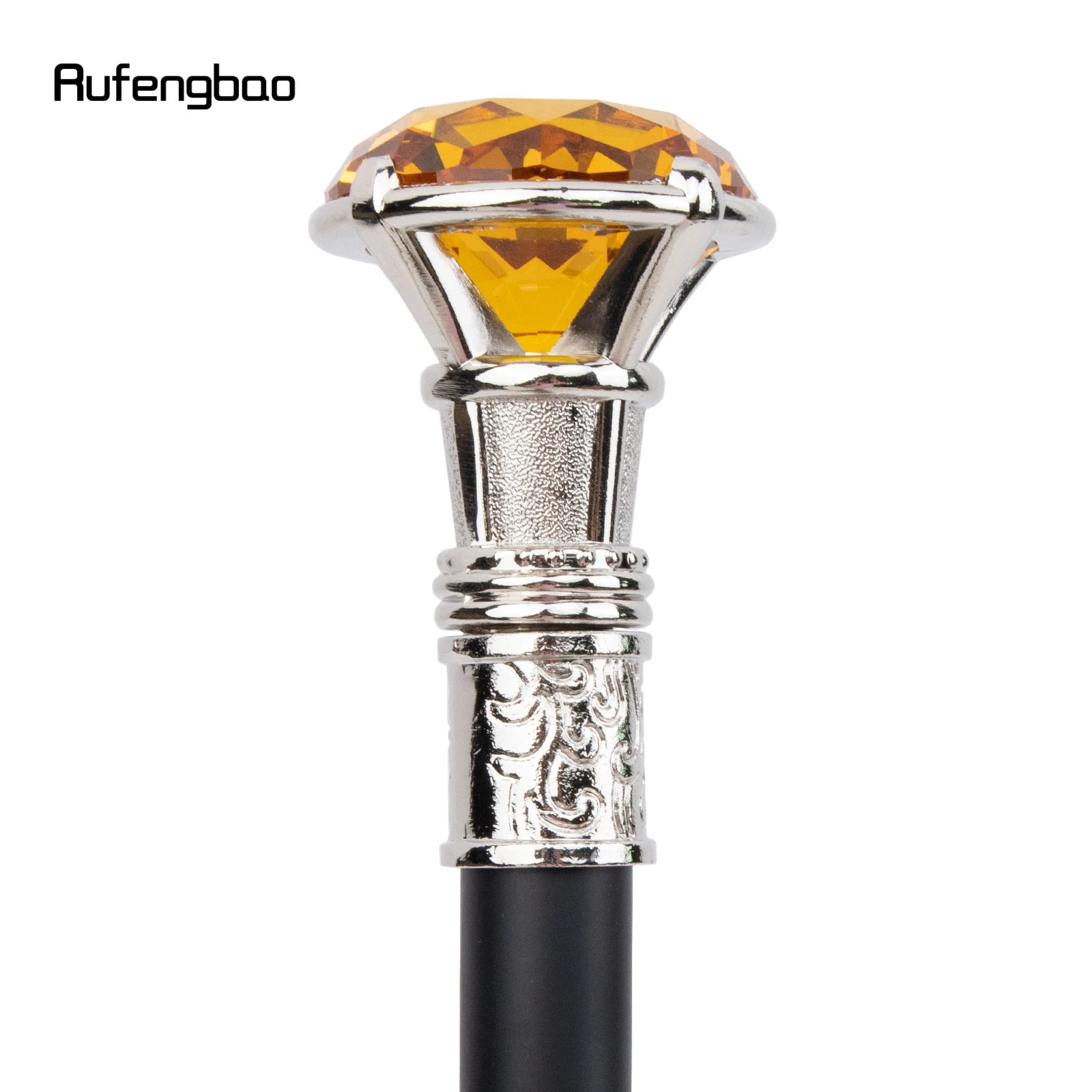 オレンジダイヤモンドタイプの杖,装飾的な杖,エレガントなコスプレ杖,クロージャーノブ,白いファッション,93cm