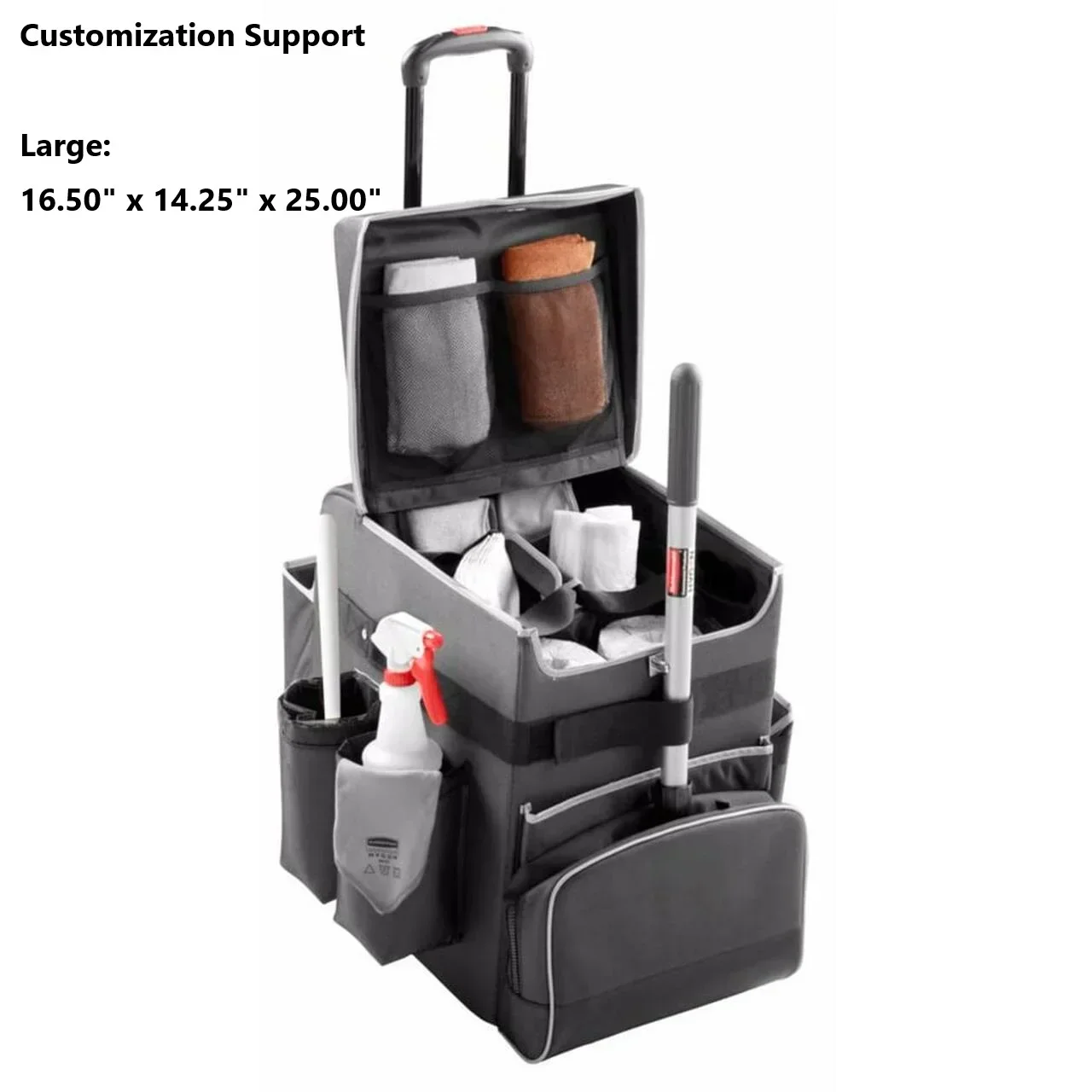 Carro de carpintería comercial, suministros de limpieza de hotel, carrito de limpieza