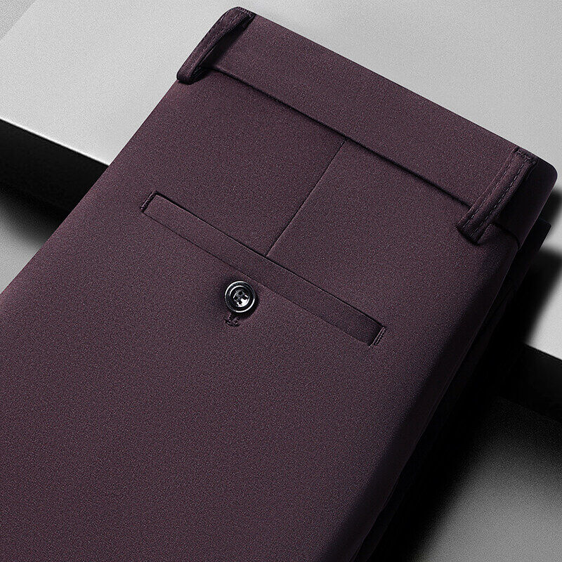 10-farbige Freizeithose, Business-Casual-Anzughose für Herren, lockere, gerade, sommerliche, dünne Stretch-Anzughose