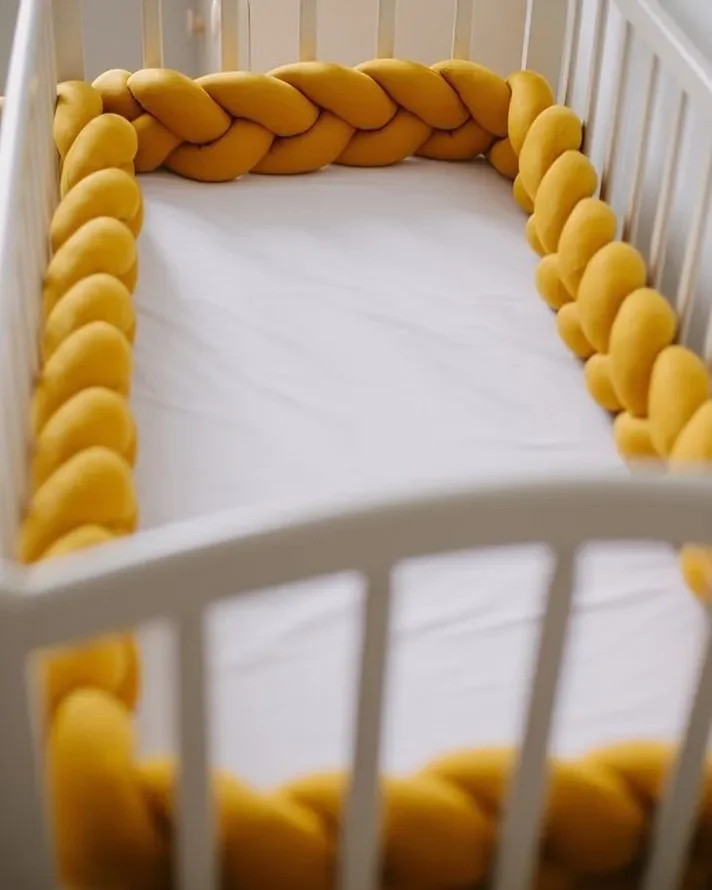 1 M/2 M/3 M/4 M Knot Braid กันชนทารก Cradle COT Protector หมอน Plush Cushion Crib Anti-collision ตกแต่งห้องเตียงเด็กกันชน
