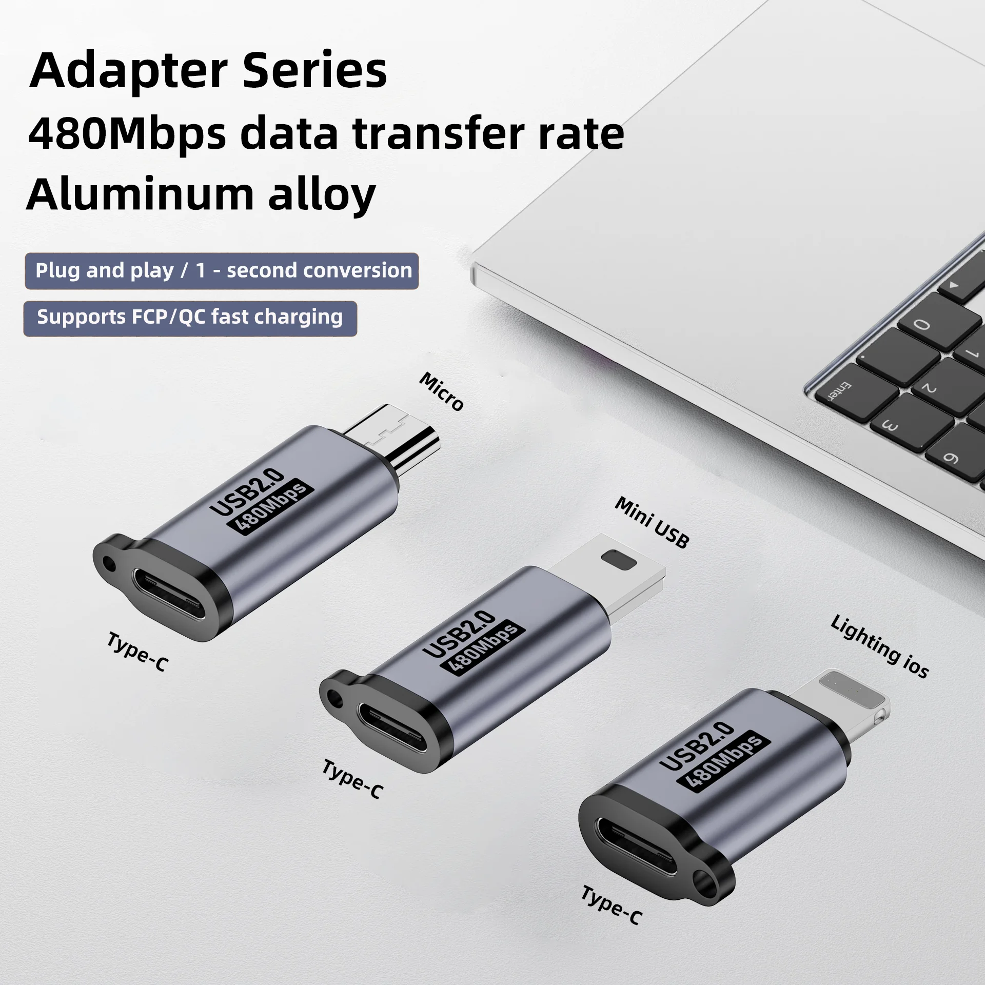 Adattatore USB C Tipo C femmina a Micro a Mini USB maschio Convertitore iPhone14 13 Xiaomi Samsung ios Adattatore caricabatterie maschio