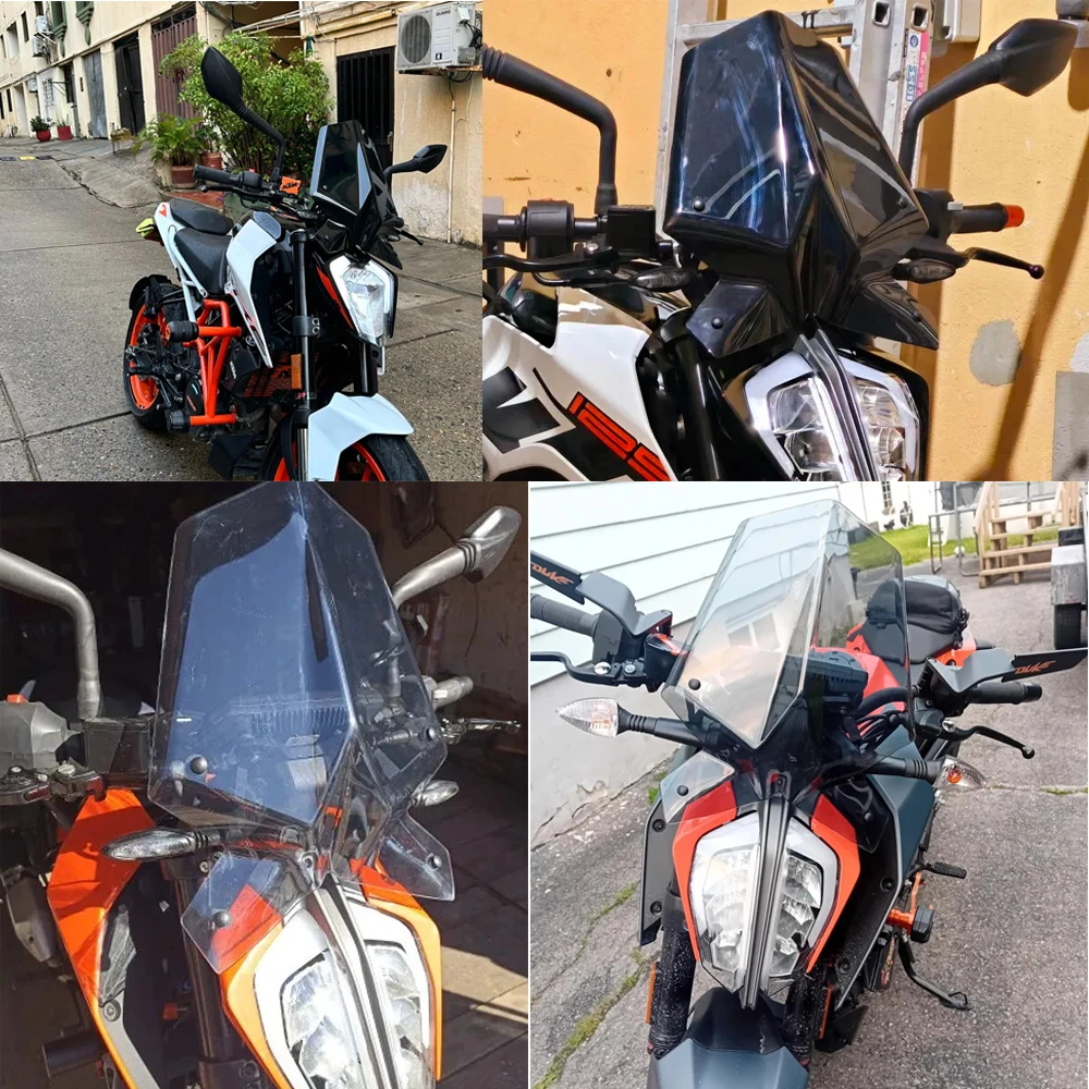 Para K-TM Duke 390 250 125 DUKE390 DUKE125 parabrisas Deflector de viento motocicleta 2017 2018 2019 2020 2021 2022 2023