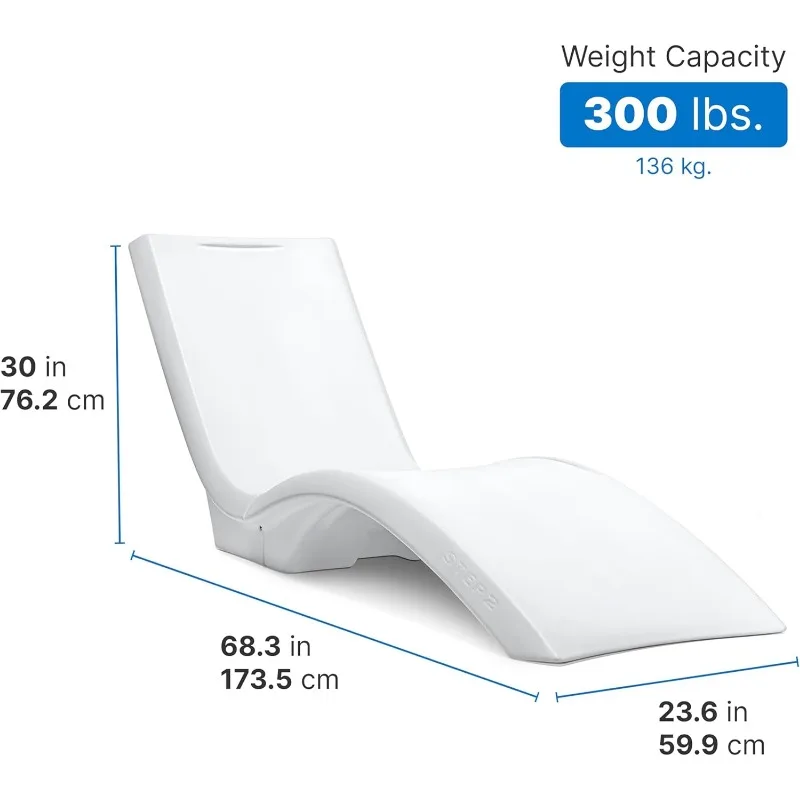 Pool Lounger, Fade-Resistant, Waterproof Patio Furniture, for Sun Shelf, Use in Pools with Shelves Up to 9-Inches