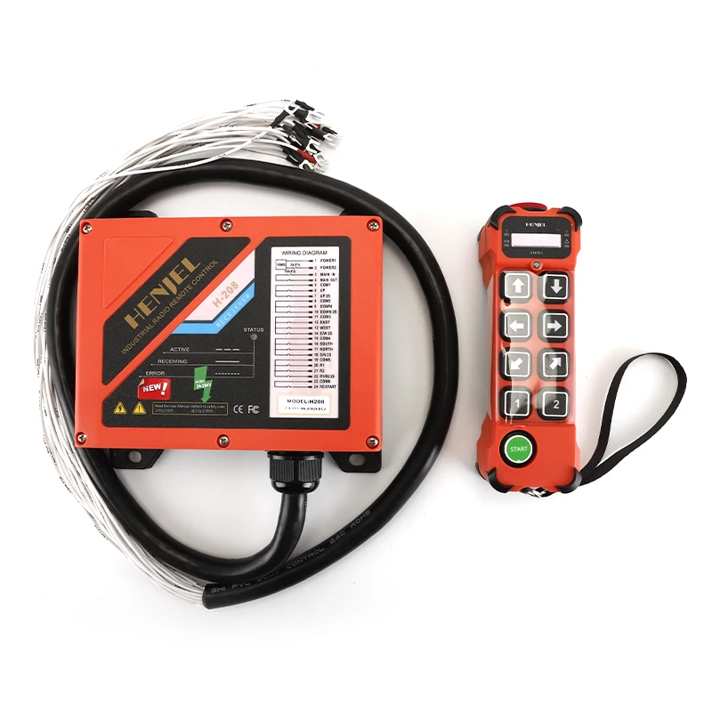 HENJEL H208 Crane Wireless Control Double Speed Waterproof Switch DC 12v 24v Waterproof and Dustproof Industrial Remote Control