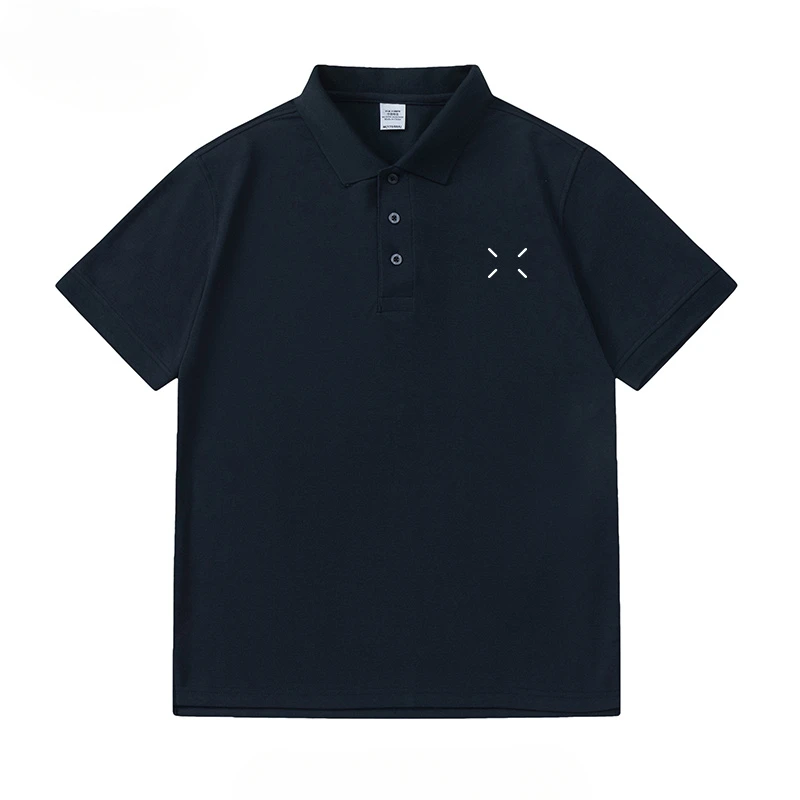 Polo Shirt Men's Short-sleeved Summer Loose Casual Lapel T-shirt Men's 2025 New American High-end Business Shirt