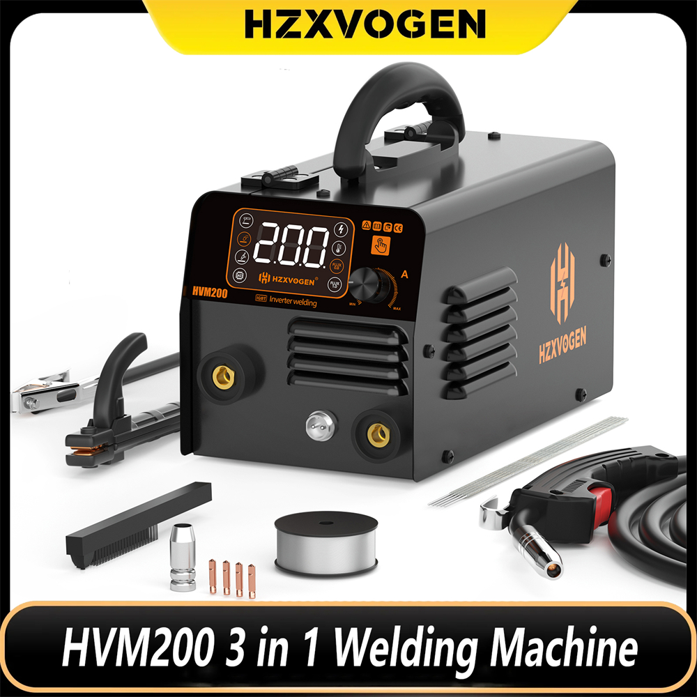 HZXVOGEN 3-in-1 halbautomatisches Schweißgerät, gasloses MIG/Lift WIG/MMA Inverter Welder Synergy Tool für kein Löten von Gas-Eisen
