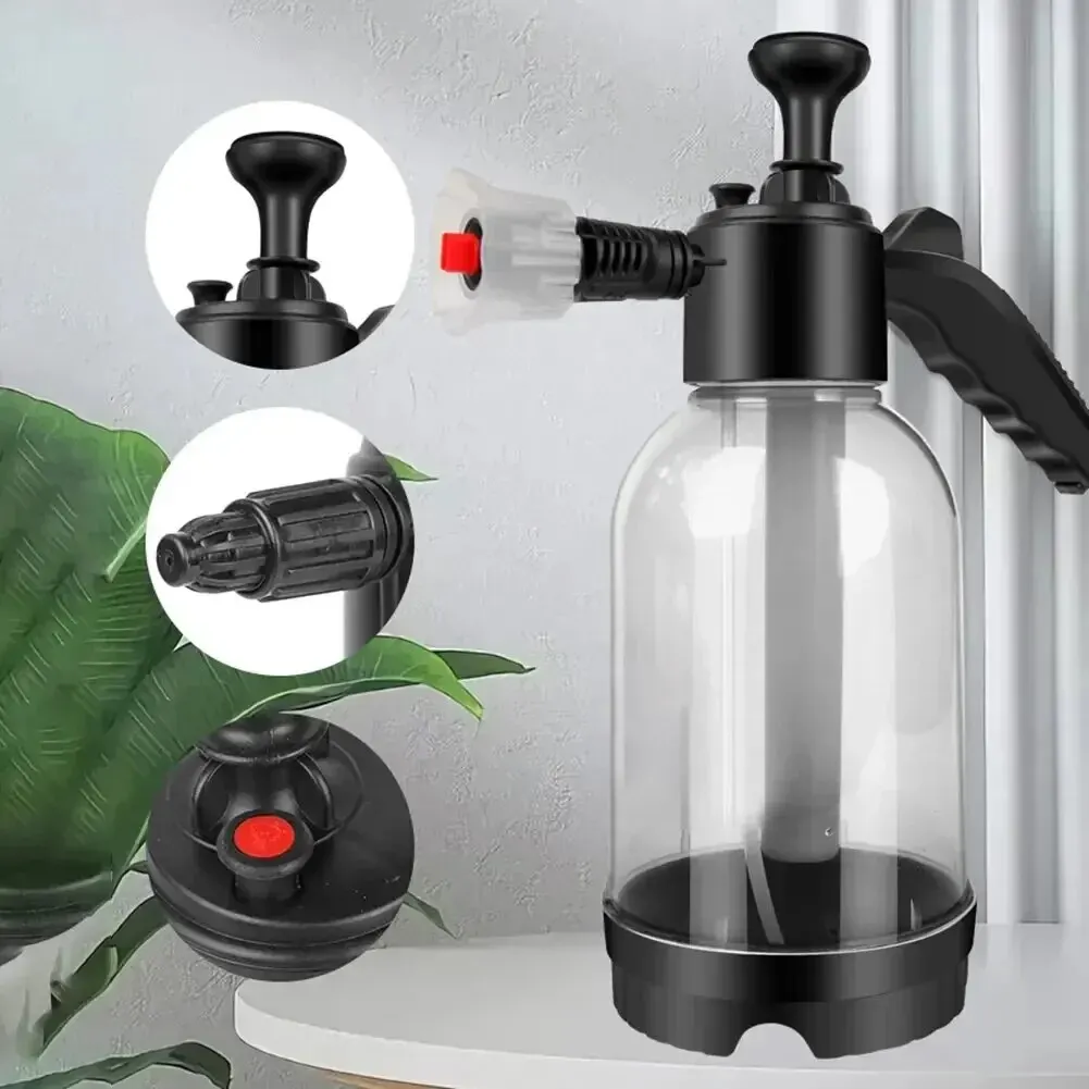 Pulverizador de espuma de 2L para lavado de coches, regadera de espuma manual, pulverizador de presión de aire, botella de agua de desinfección de plástico, Herramientas de limpieza de coche