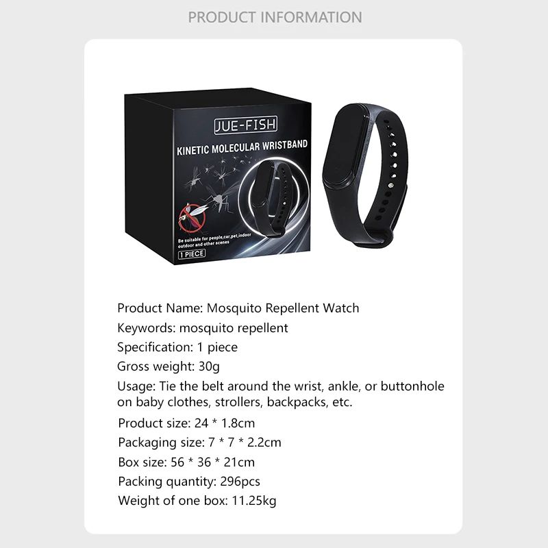 Pulsera portátil unisex repelente de mosquitos físico y ultrasónico no químico para el hogar y al aire libre