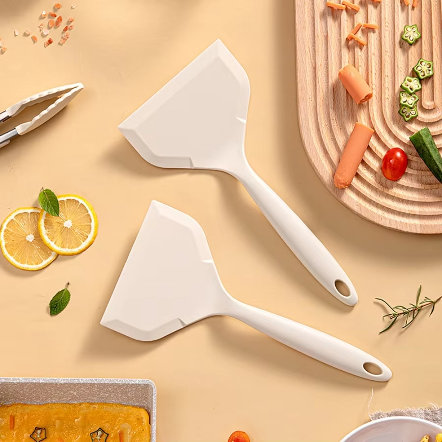 Espátula de silicona resistente al calor, sartén antiadherente de calidad alimentaria para el hogar, sushi, filete, pescado, panqueque, cuchara para hornear, herramienta de cocina, 1 ud.