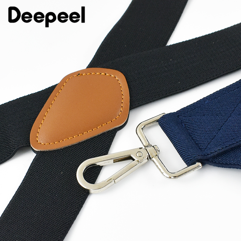 Deepeel 3.5*125cm Fashion Men's Adult Suspender 2 Clips Braces Metal Hook Buckle Suspenders Casual Jeans Suit Pants Accessories