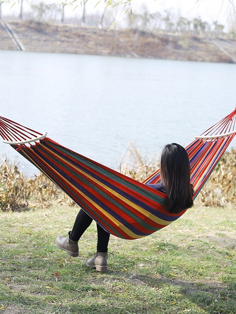 Hammock Garden Canvas Outdoor for Leisure Portable Thickened Anti-Rollover Hanging Outdoor Camping Backpackaging Hammock Stand