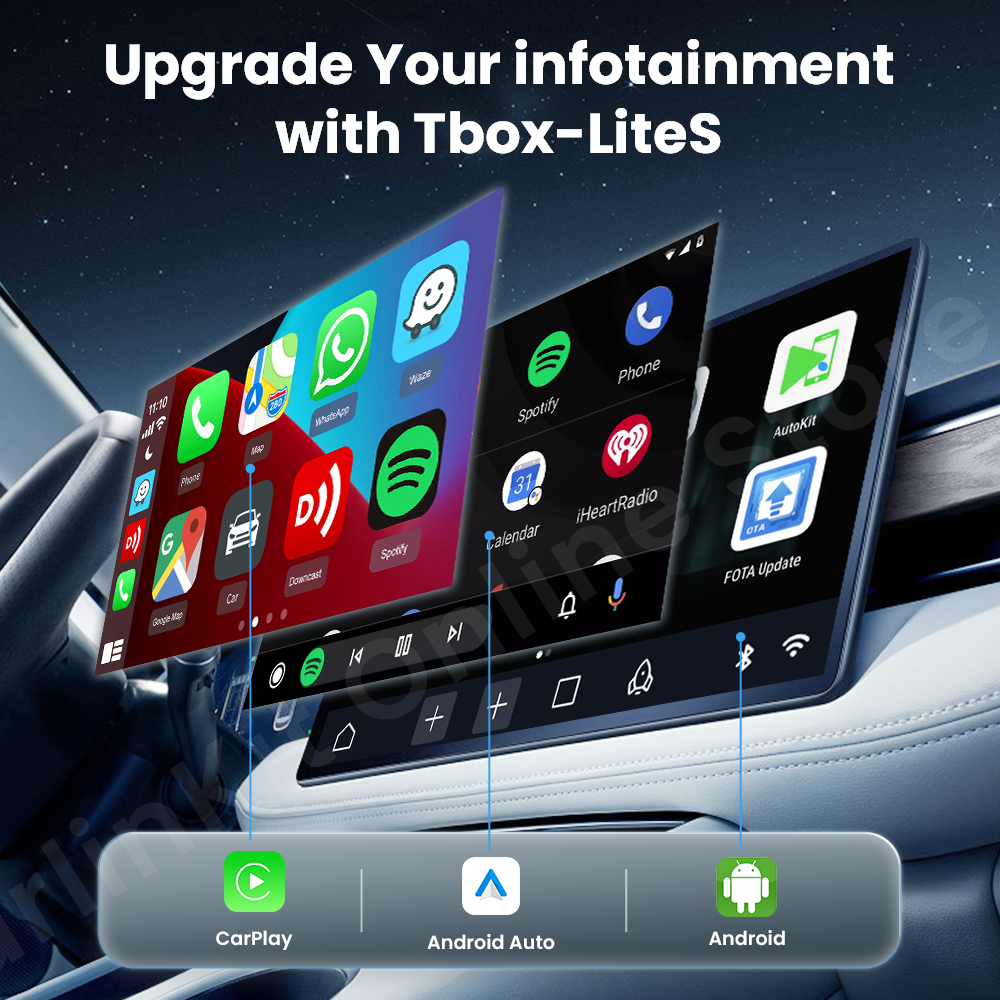 CarlinKit LiteS Android TV Box Android auto CarPlay Беспроводной адаптер для Netfilx Youtube IPTV Spotify Skoda Volvo Honda Toyota