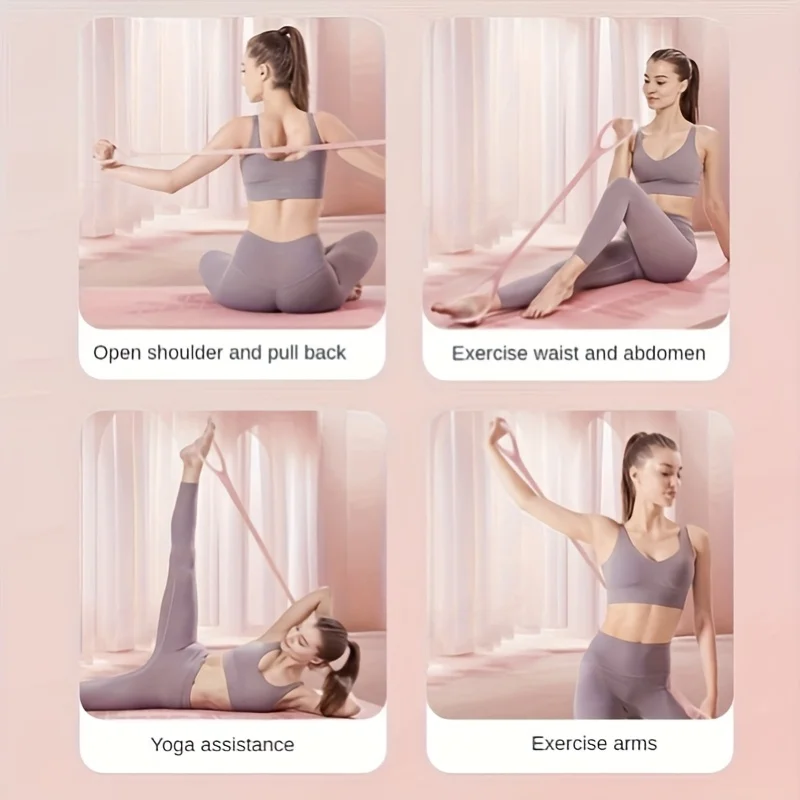 Stretchband Yoga 8-cijferige spanner Yoga Tool Open rug Oefenschouder Yoga Stretchriem Elastische stretchband Workout