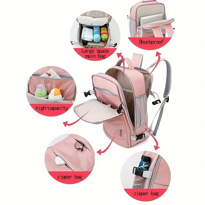 Bolsa feminina grande capacidade viagem multifuncional mochila com armazenamento de sapato multicamada separação seca e molhada à prova dwaterproof água
