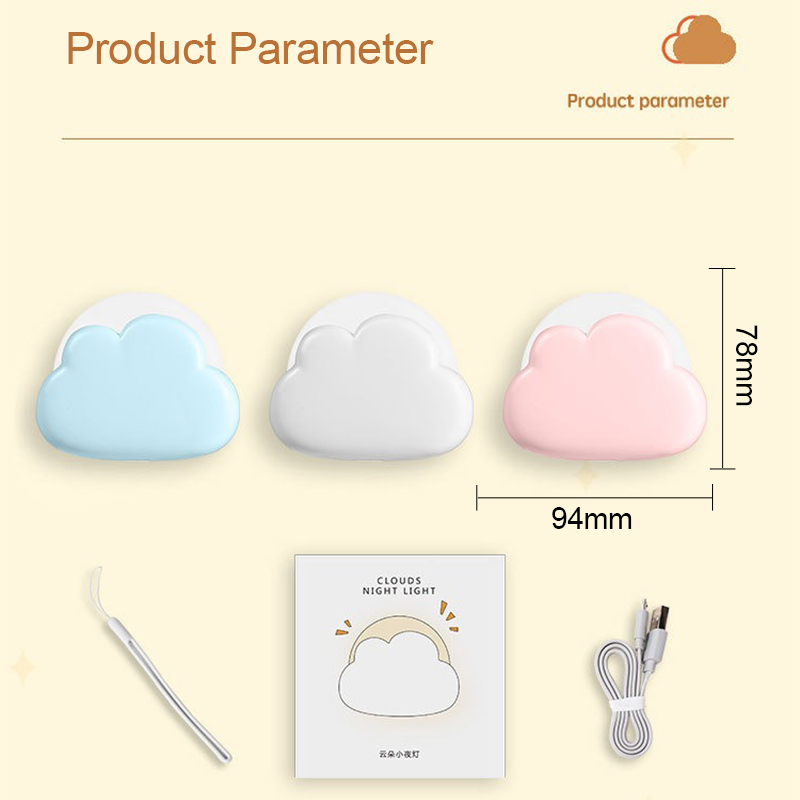 Luce notturna wireless USB Mini adorabile luce notturna a LED a forma di nuvola per camera da letto Lampade per la decorazione del desktop della camera da letto dei bambini