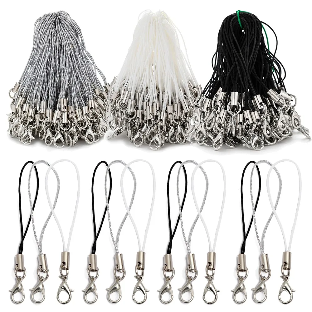 10/20/50 Uds cierre de langosta cordón correa cables móviles encanto llavero de nailon cadena para llavero DIY accesorios de fabricación de joyería