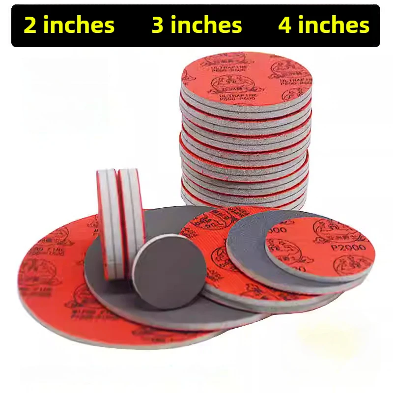 10PCS 2/3/4 Zoll Schaum Trocken Nass Schwamm Schleifpapier Disc Beflockung 180-2500 Grit Schleif Werkzeuge Für schleifen Schleif Disc