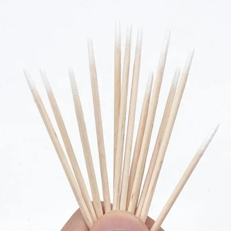 100/300 Uds hisopo de algodón de doble cabeza maquillaje de mujer punta de bastoncillos de algodón para palos médicos de madera limpieza de nariz y oídos herramientas de cuidado de la salud