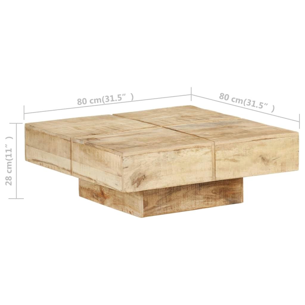 Mangohouten vierkante salontafel 80x80x28 cm Rustiek design woonkamermeubilair